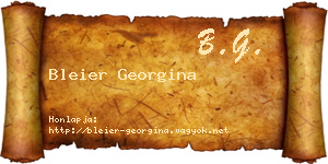 Bleier Georgina névjegykártya